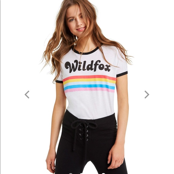 NWT WILDFOX Striped Johnny Ringer Tee - Picture 1 of 6